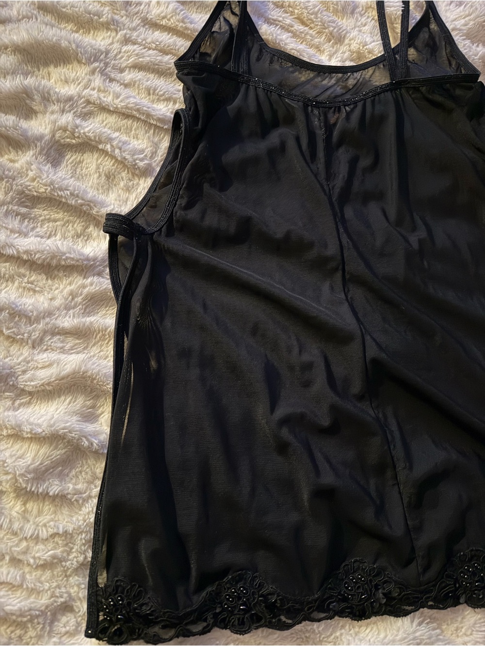 Victoria's Secret Black Lace-Trim Slip Camisole